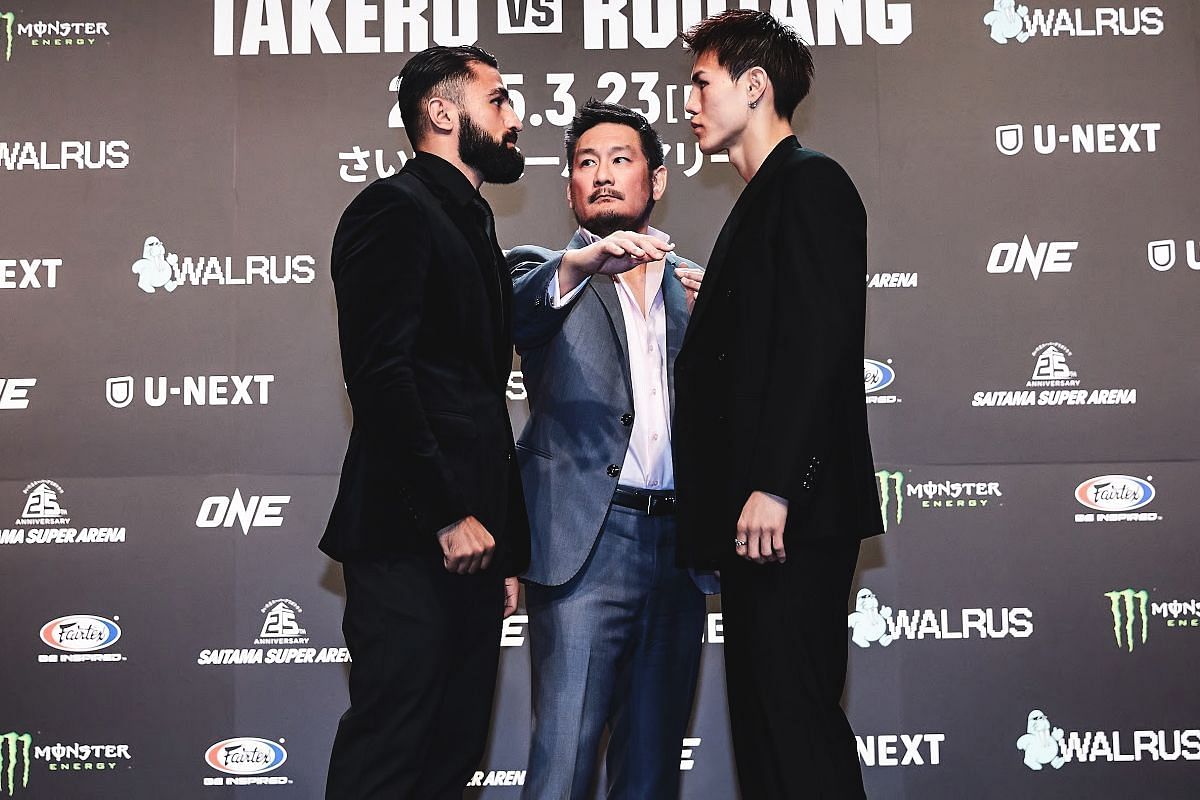 (From left) Marat Grigorian, ONE Championship Chairman and CEO Chatri Sityodtong, Kaito Ono.