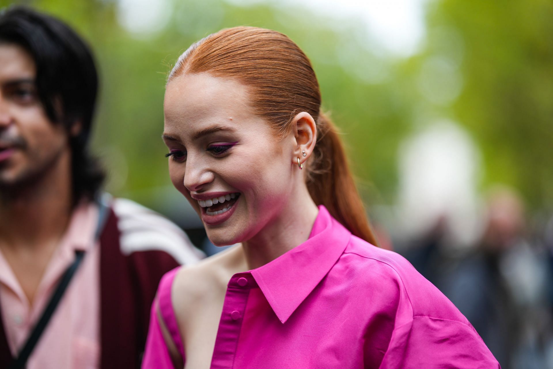 Celebrity Sightings - Madelaine Petsch with Anthony Li at the Paris Fashion Week - Womenswear Spring/Summer 2023 - Day Seven (Image via Getty)