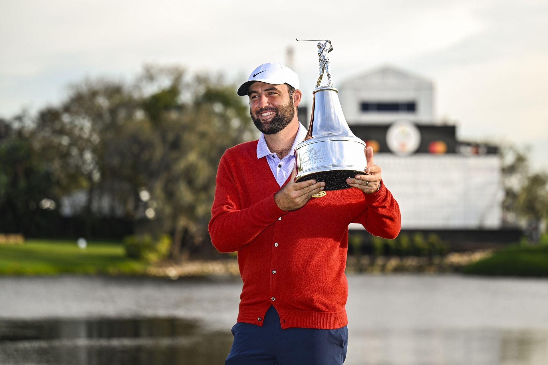 Scottie Scheffler with the Arnold Palmer Invitational presented by Mastercard trophy- Source: Getty