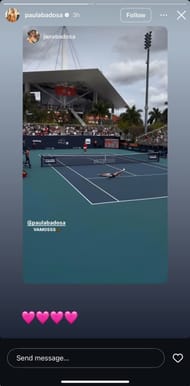 Paula Badosa reacts to her sister's post after her Miami Open win, (Source: Instagram)
