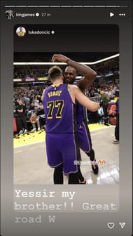 LeBron James amped at Luka Doncic’s rich tribute after massive game winner - “My brother”