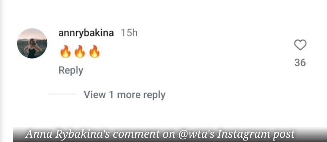 Anna Rybakina's comment