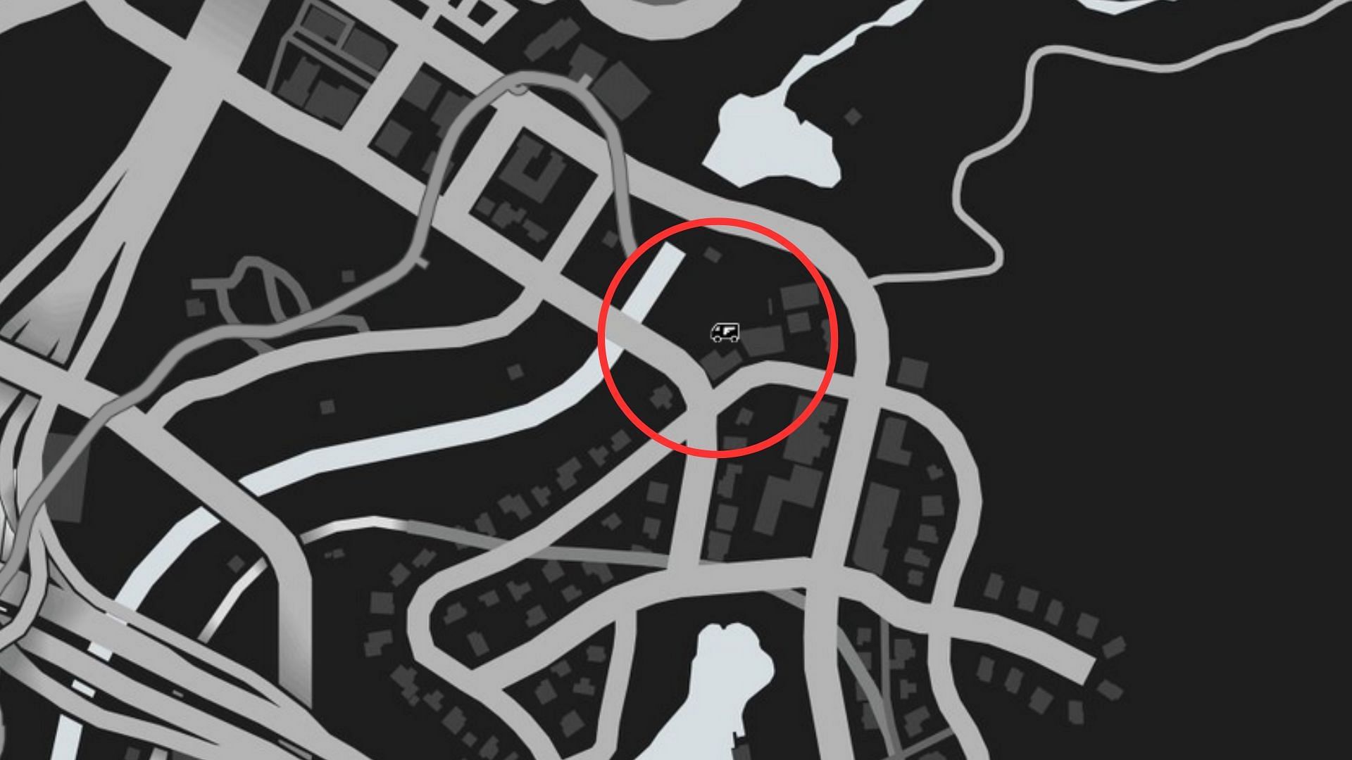 The exact coordinates of the GTA Online Gun Van Location Today (Image via Rockstar Games)