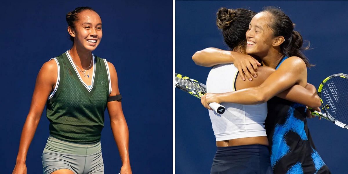 Leylah Fernandez with her sister Bianca. Source: Getty