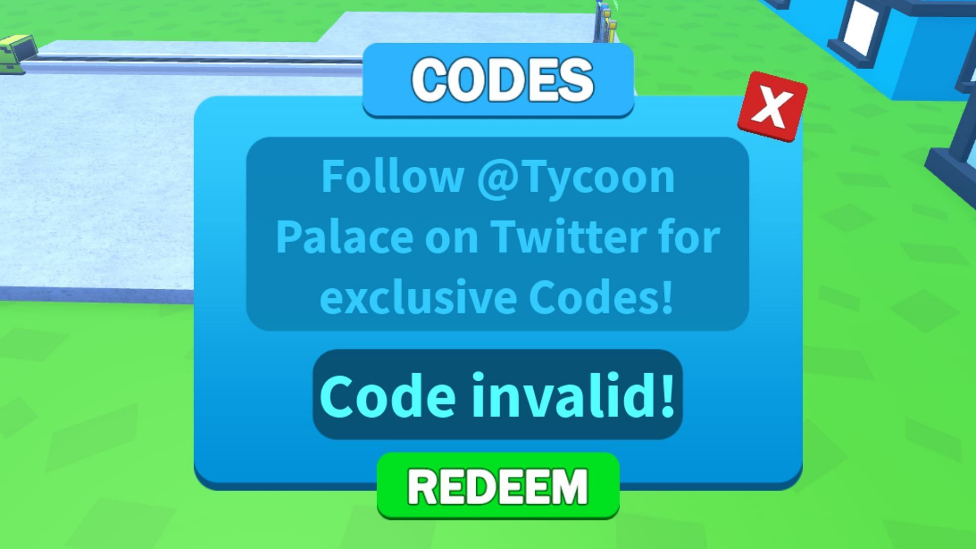 Energy Drink Tycoon invalid code issue (Image via Roblox)