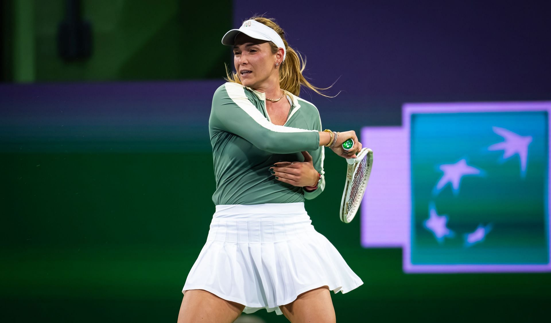 Donna Vekic during her match against Emma Navarro at the 2025 BNP Paribas Open [Image Source: Getty Images]