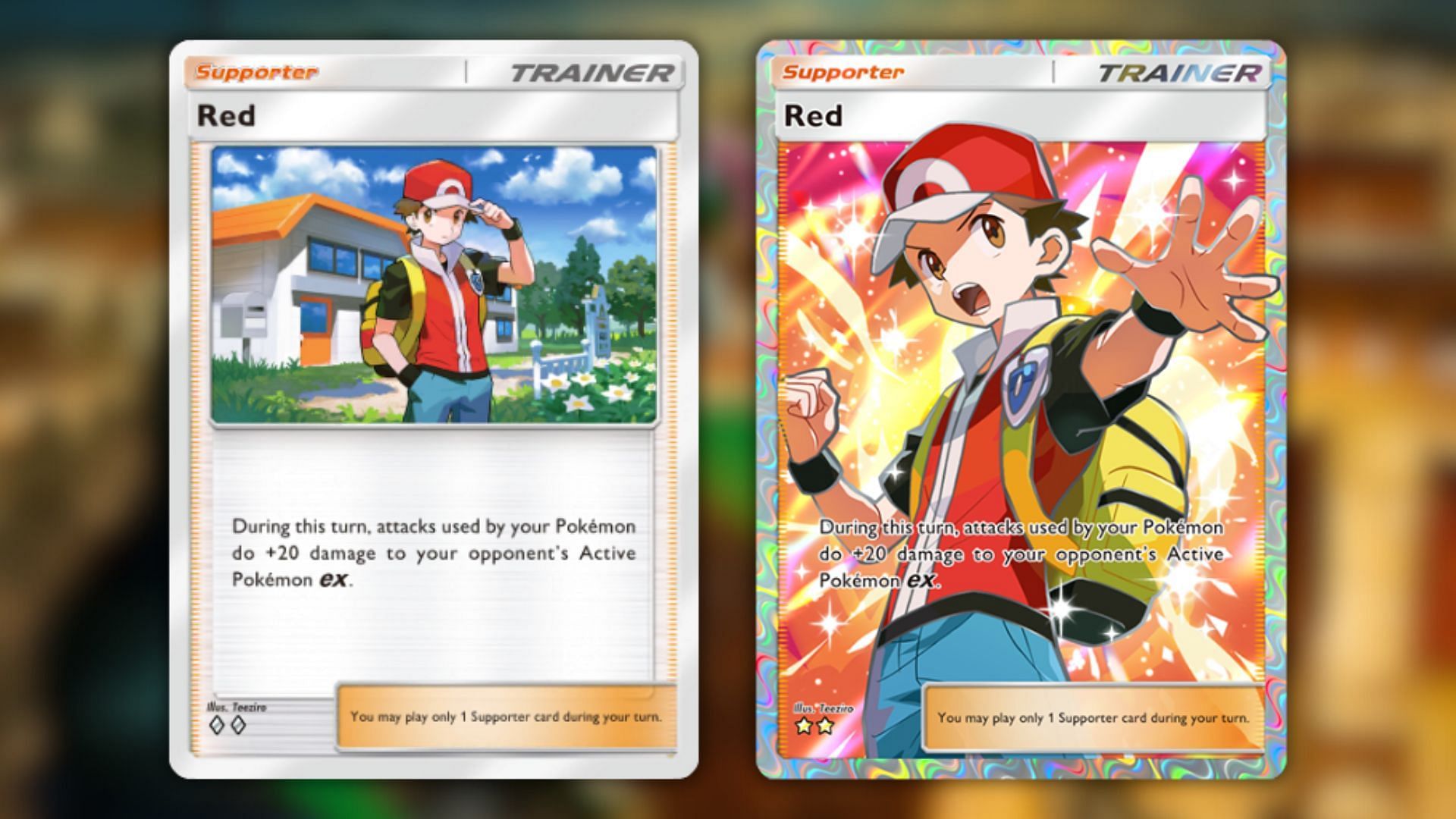 Red trainer cards (Image via The Pokemon Company)