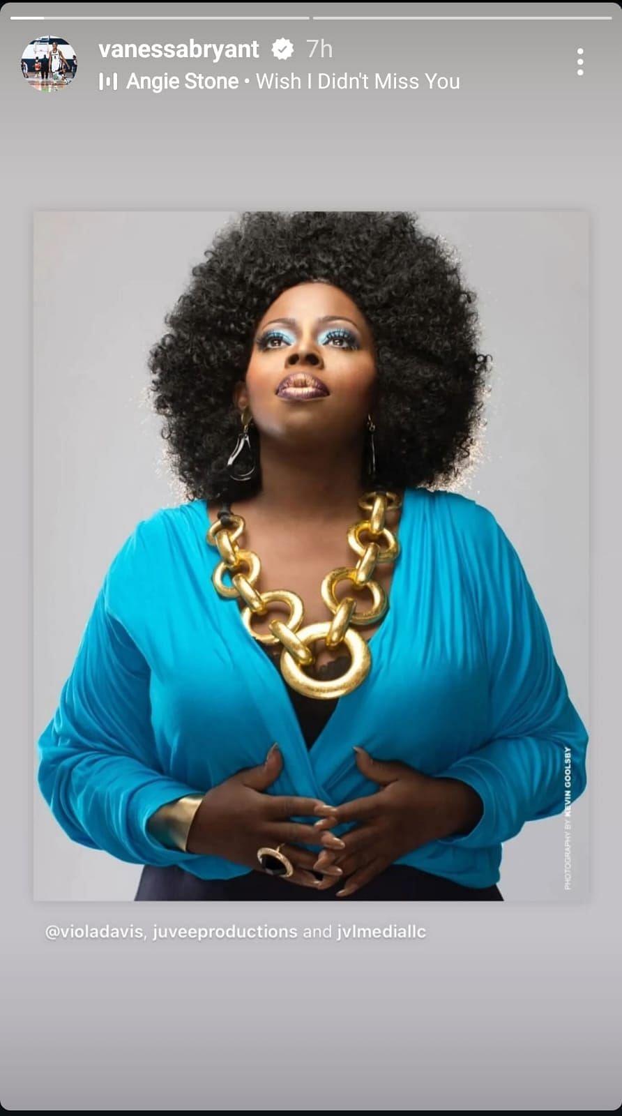 Vanessa Bryant mourns the passing of Angie Stone (Image via Instagram/@vanessabryant)