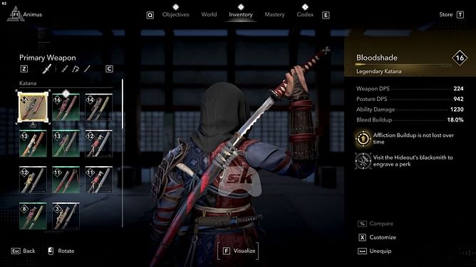 How to obtain the Bloodshade Katana in Assasssin's Creed Shadows