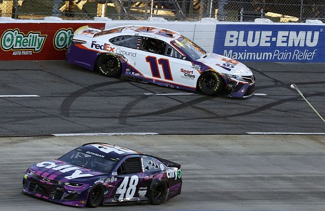"He didn’t want to race us there": When Denny Hamlin took issue with Alex Bowman over a late-race spin