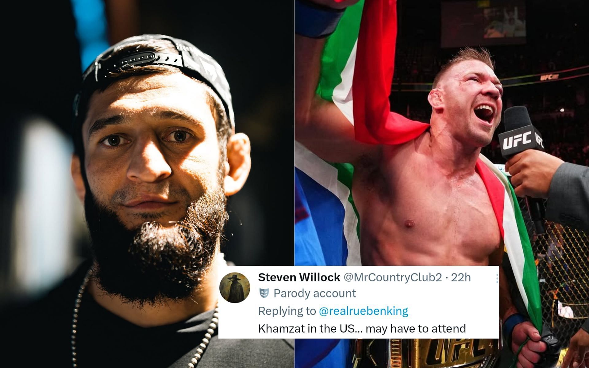 Fans react as reports emerged that the UFC is planning to book Khamzat Chimaev (left) vs. Dricus du Plessis (right) for UFC 318. [Images courtesy: @ufc and @dricusduplessis on Instagram]