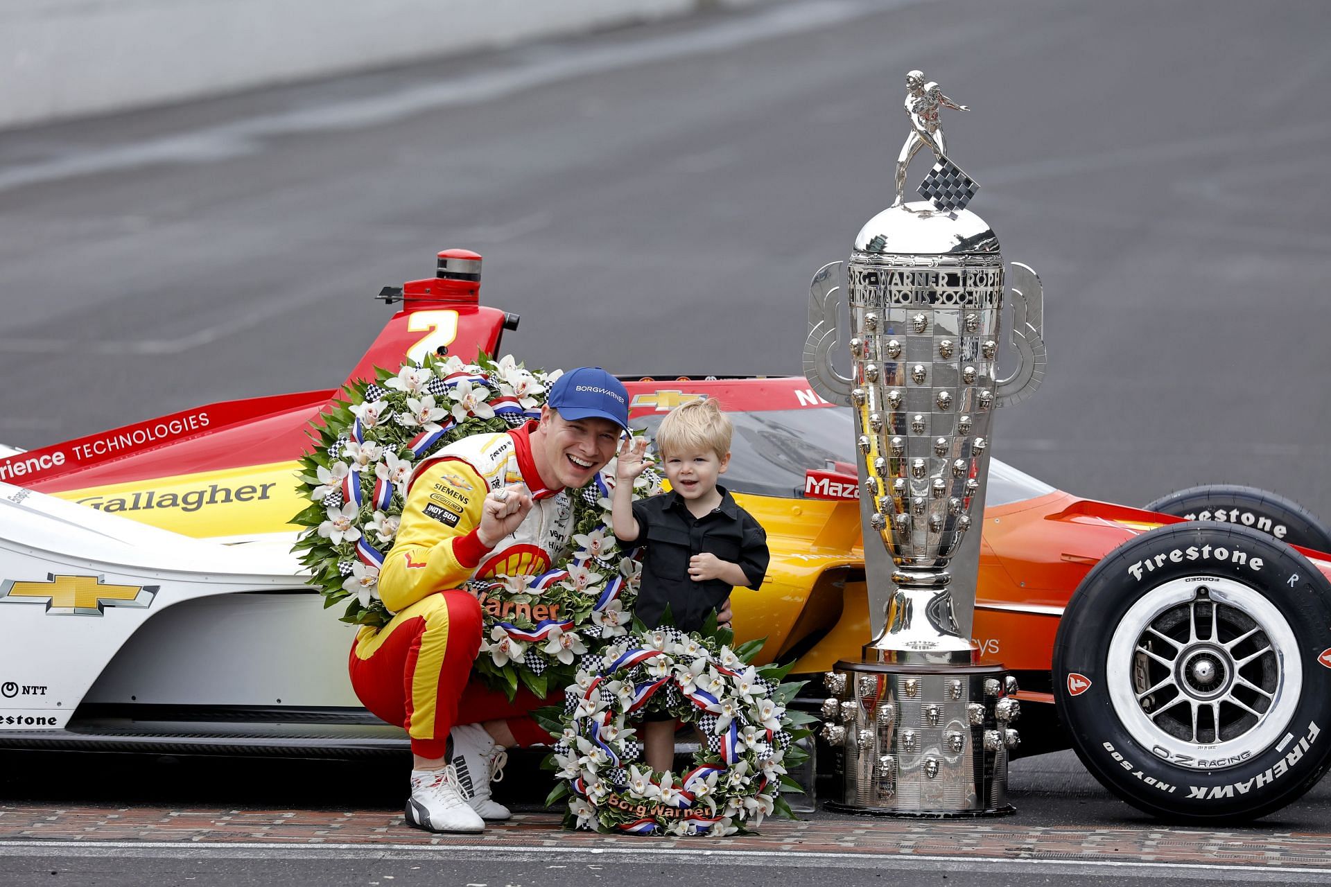 Josef Newgarden poses for a photo after winning the 2024 Indianapolis 500 race - Source: Getty