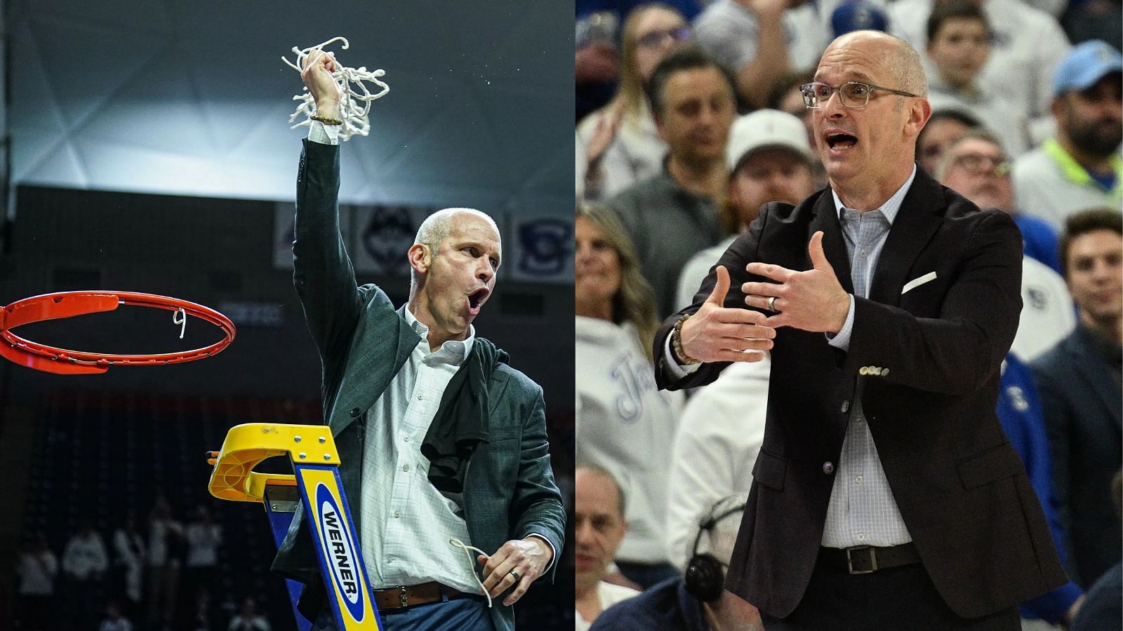 Dan Hurley might not have been cutting down nets, but the UConn coach got a big win over Marquette. (Photo Credits: IMAGN)