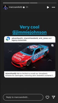 A screenshot from Marco Andretti's Instagram story - Source: Instagram/@marcoandretti