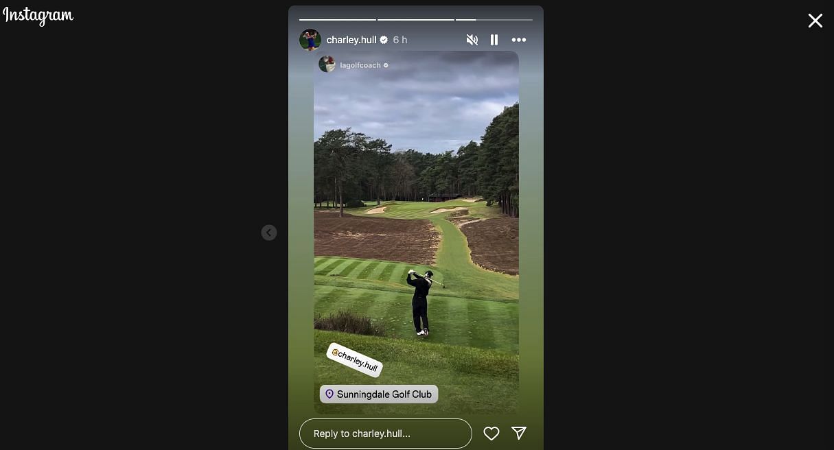 Charley Hull at Sunningdale Golf Club | Image Source: Instagram@charley.hull