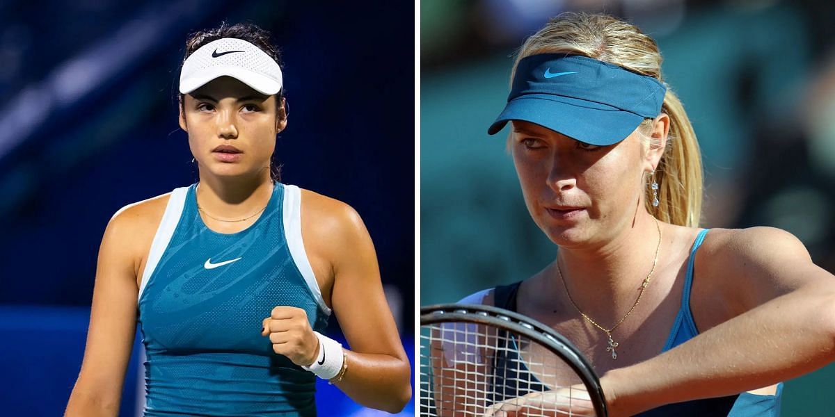 Emma Raducanu (left), Maria Sharapova (right), Sources: Getty