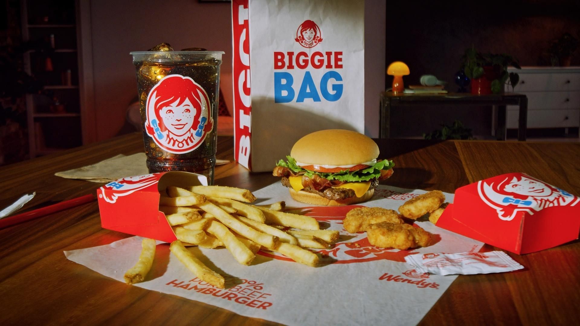 Buy one and get one Double Stack&trade; Biggie Bag for free (Image via Wendy&rsquo;s)