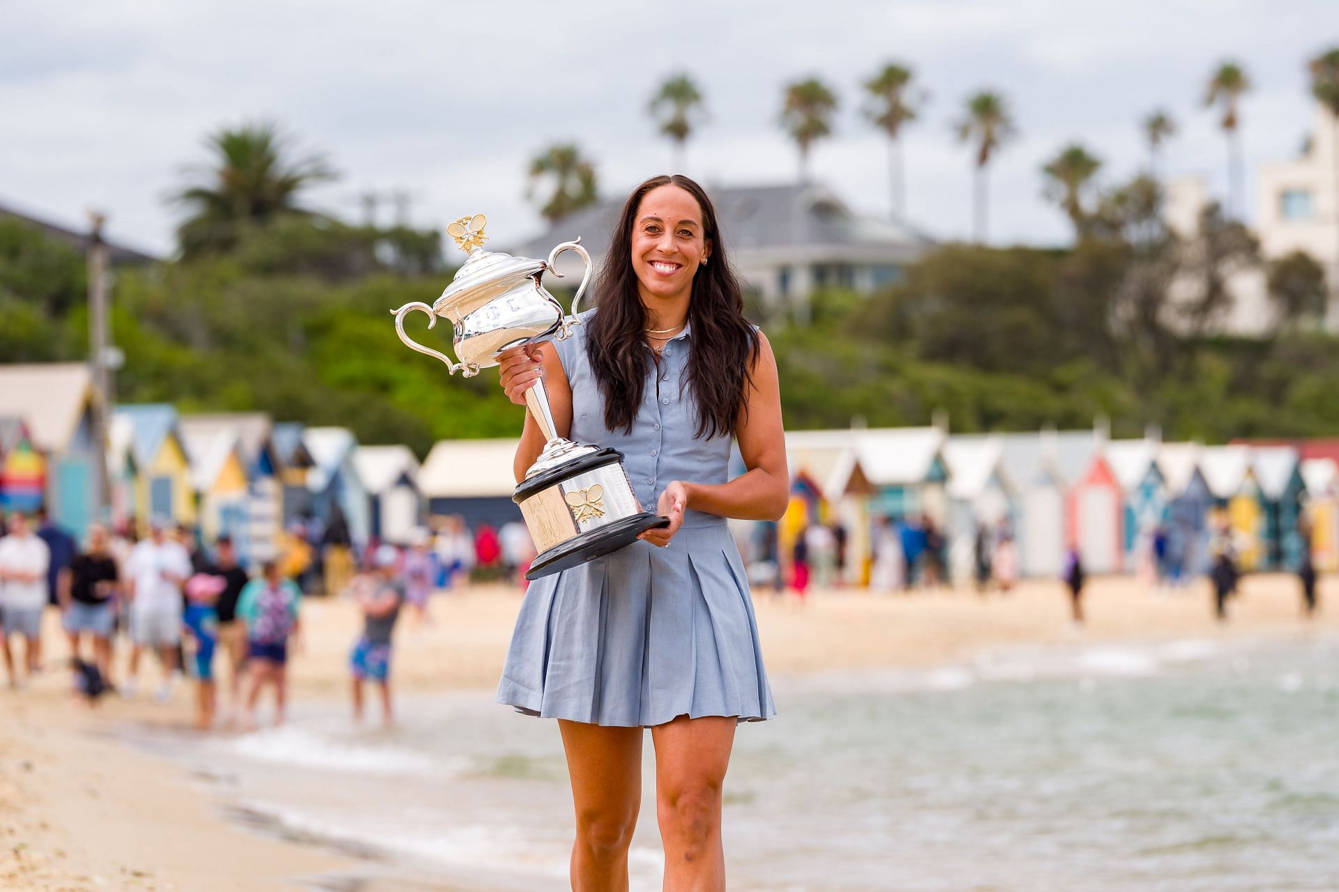 Madison Keys with her Australian Open 2025 trophy. (Photo: Getty)