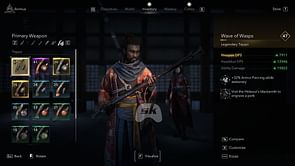 How to obtain the Wave of Wasps Teppo in Assassin's Creed Shadows