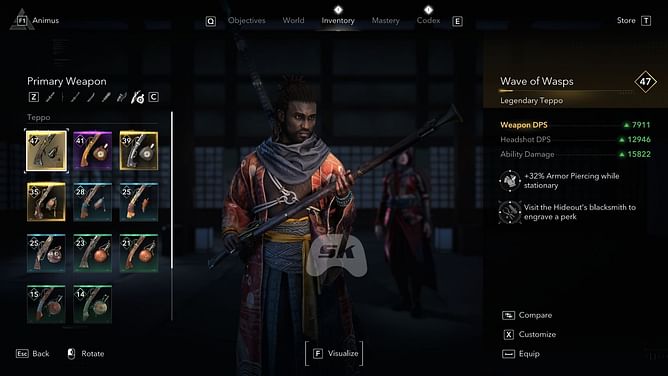 How to obtain the Wave of Wasps Teppo in Assassin's Creed Shadows