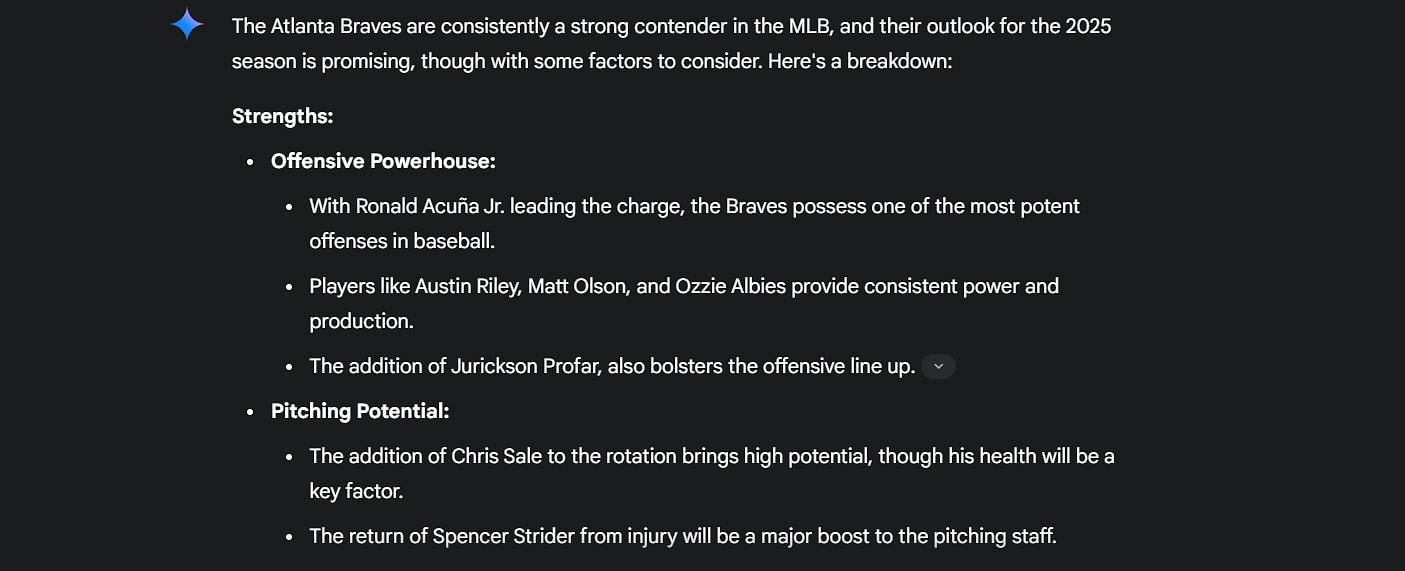 AI program Google Gemini believes that Atlanta could be a powerhouse on offense this season (Photo Source: Google Gemini)