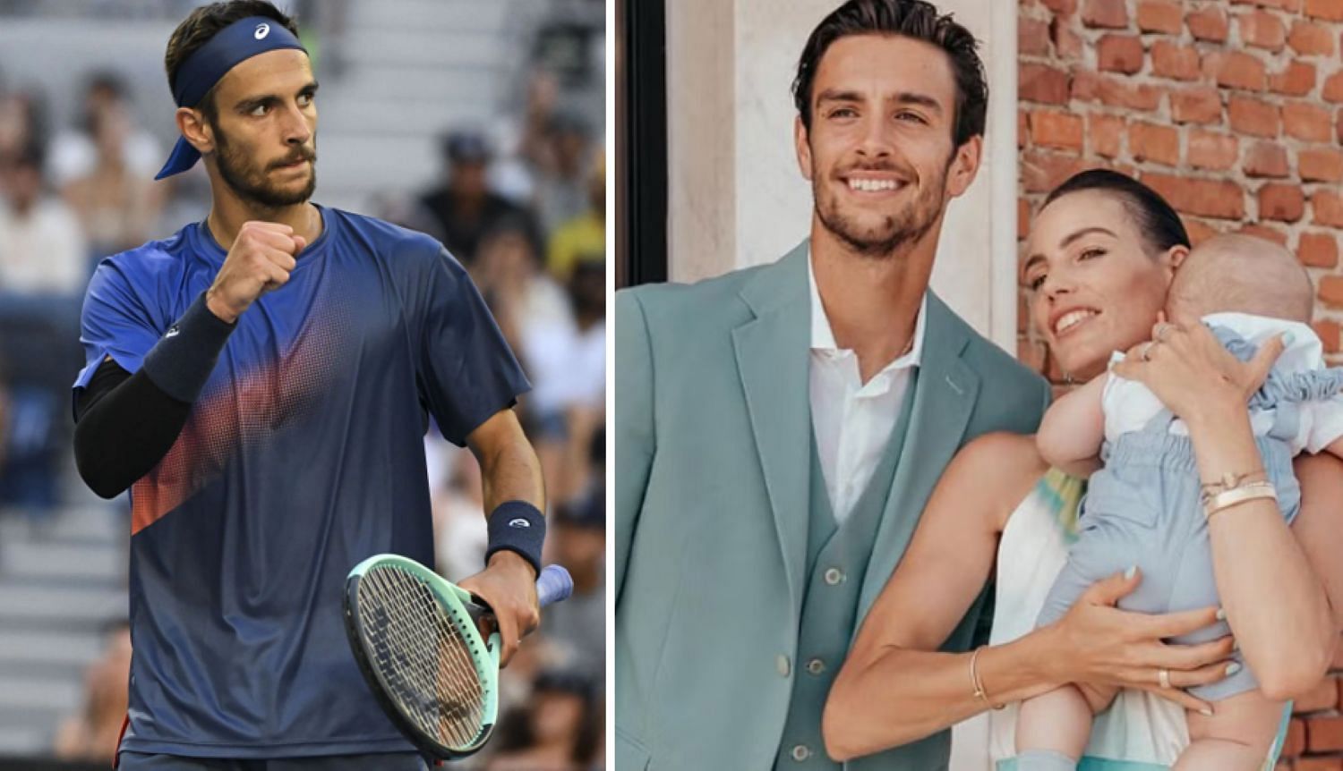 Lorenzo Musetti and Veronica Confalonieri (Source: Getty (R) Confalonieri Instagram: https://www.instagram.com/veronica.confalonieri/?hl=en) (L)