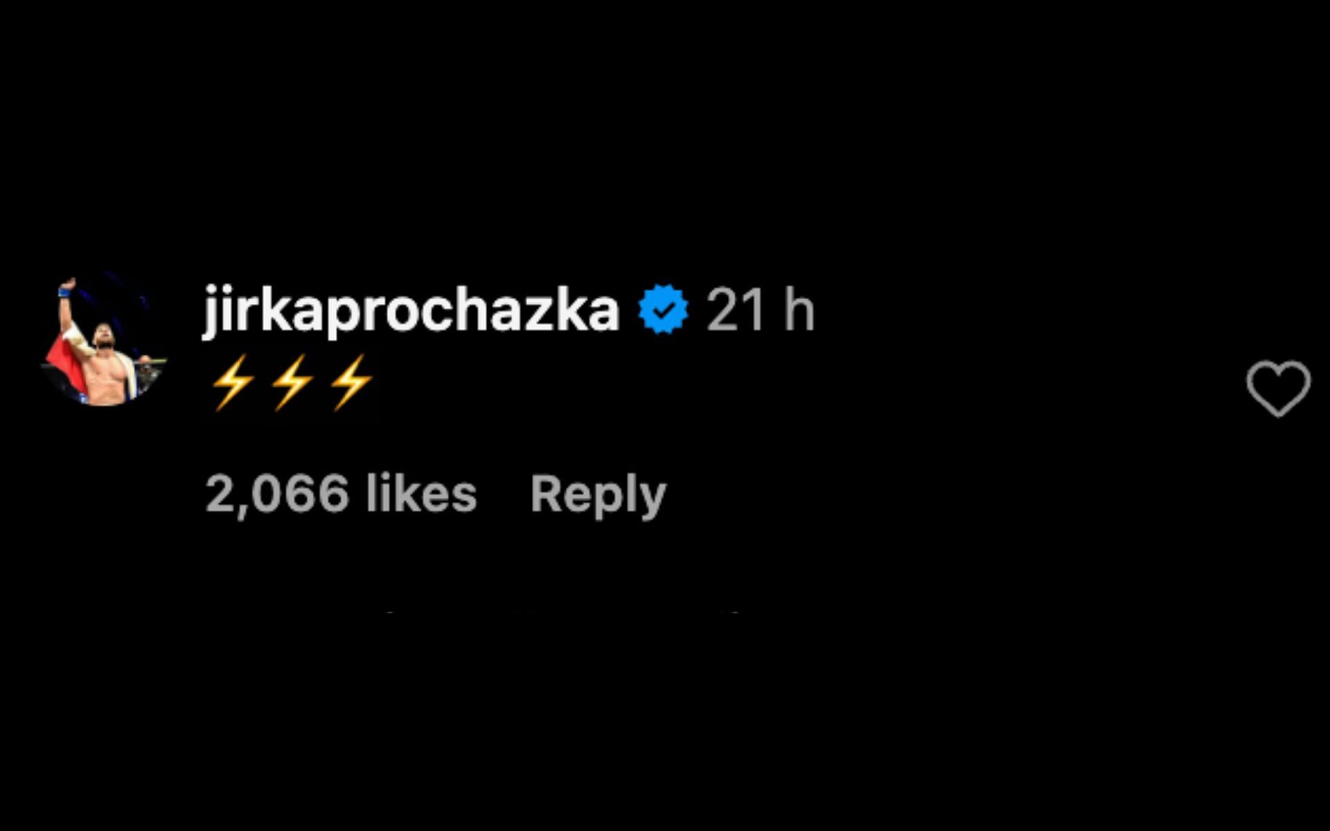 Screenshot of Jiri Prochazka&#039;s comment