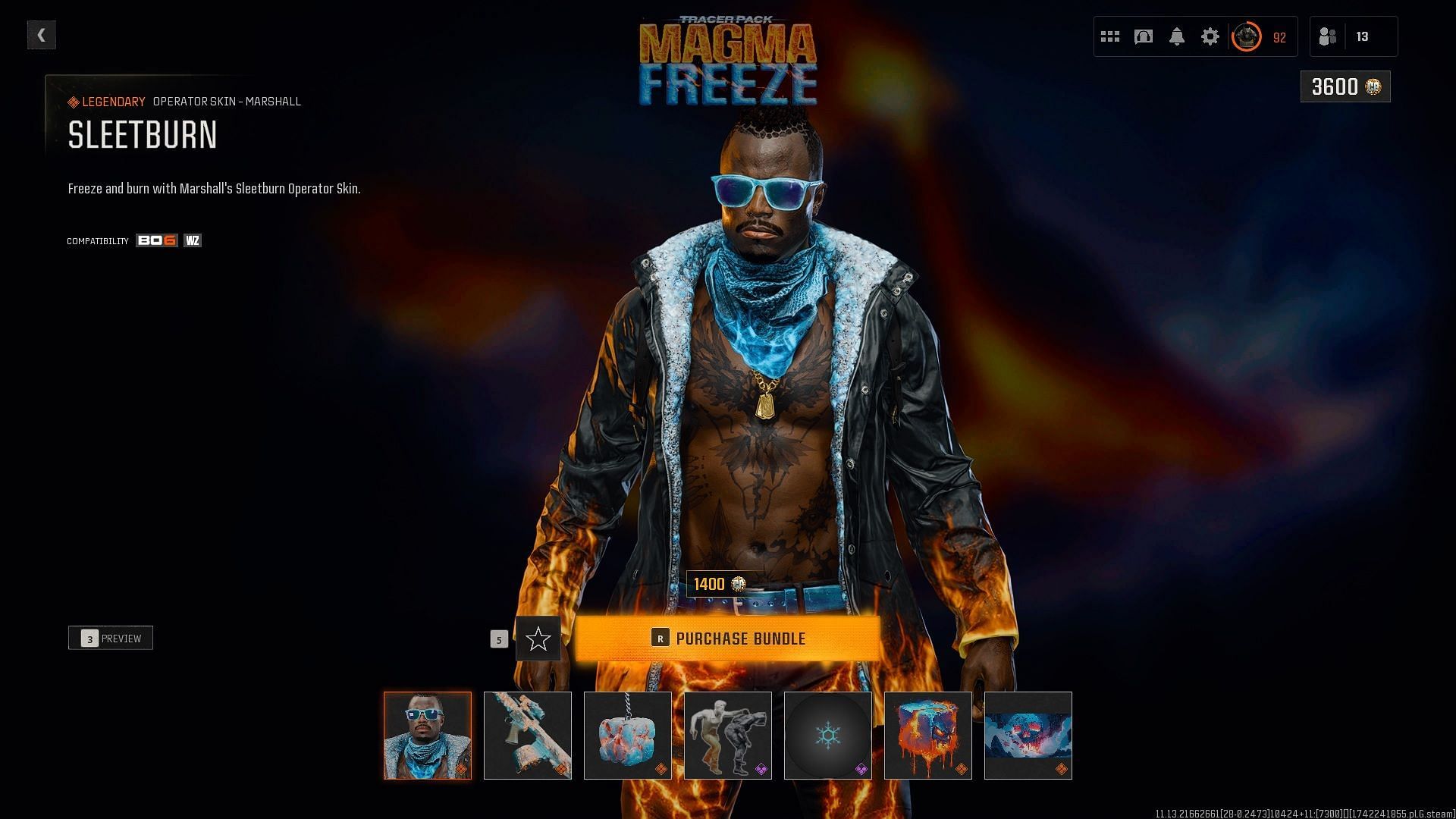 Exploring all items in the Magma Freeze Tracer Pack in Black Ops 6 and Warzone (Image via Sportskeeda Gaming || Activision)