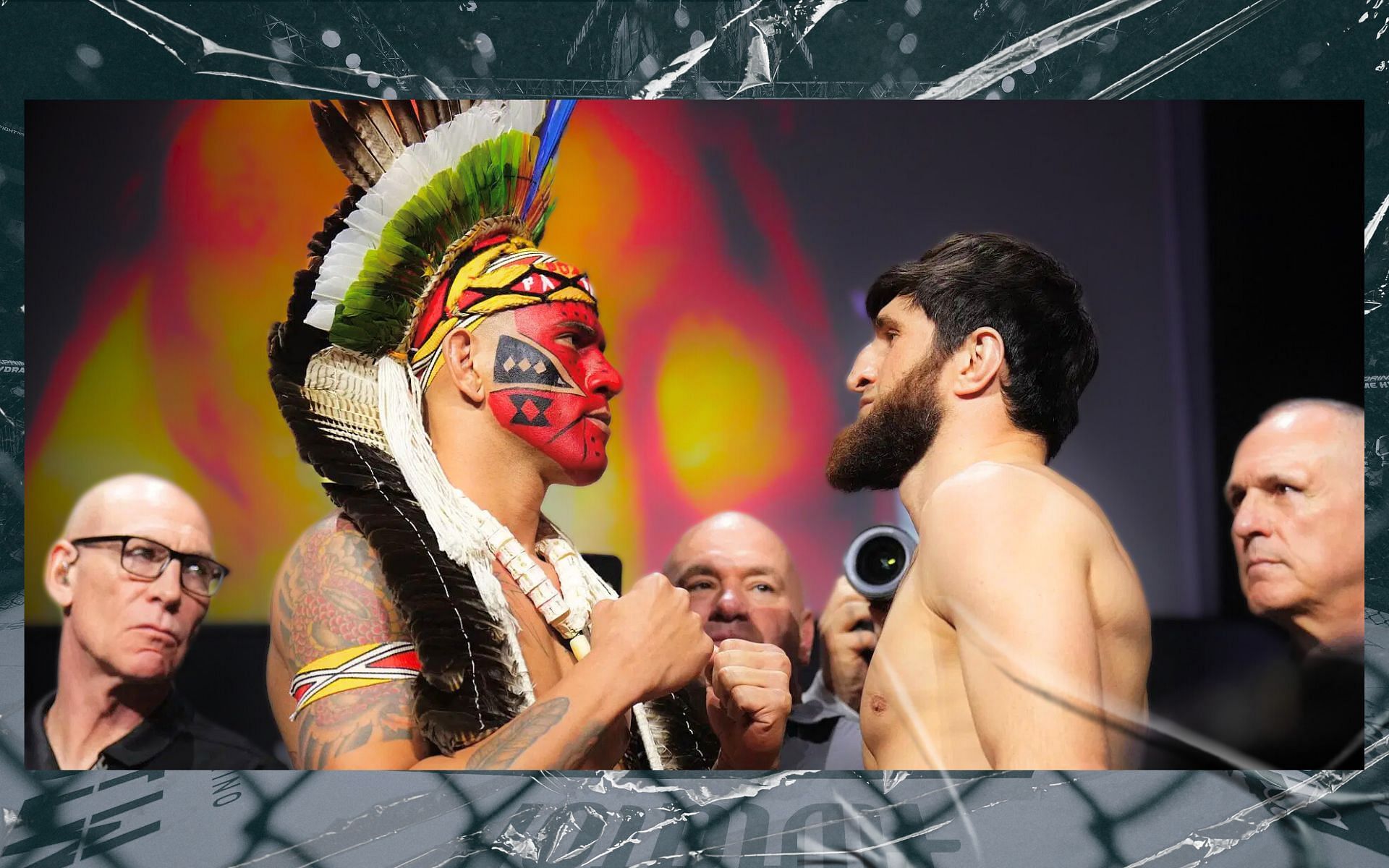 Magomed Ankalaev (right) gives update on a potential rematch with Alex Pereira (left. [Image courtesy: Getty Images]