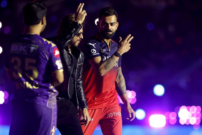 Virat Kohli laughs as Rinku Singh dances on Lutt Putt Gaya with Shah Rukh Khan at IPL 2025 opening ceremony [Watch]