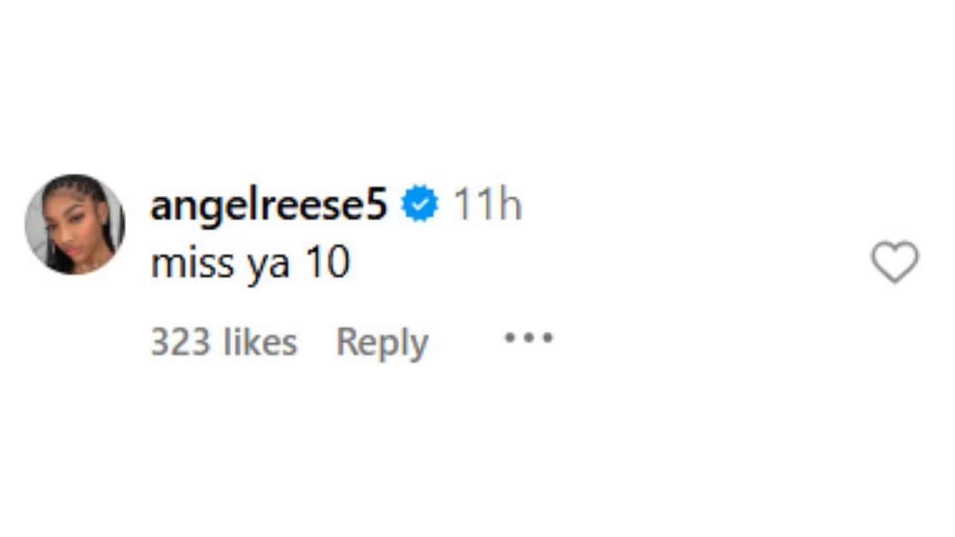 Angel Reese comments on Hailey&#039;s Van Lith&#039;s Instagram post. Photo Credit: @haileyvanlith IG