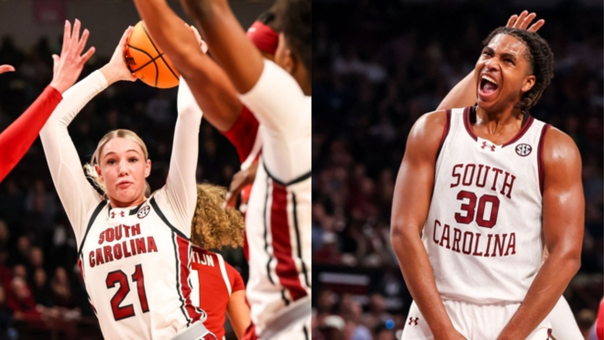 South Carolina&rsquo;s Chloe Kitts gives two-word reaction as BF Collin Murray-Boyles admits enjoying her triple-double more than his career-high&nbsp;night (Image Source: IMAGN)