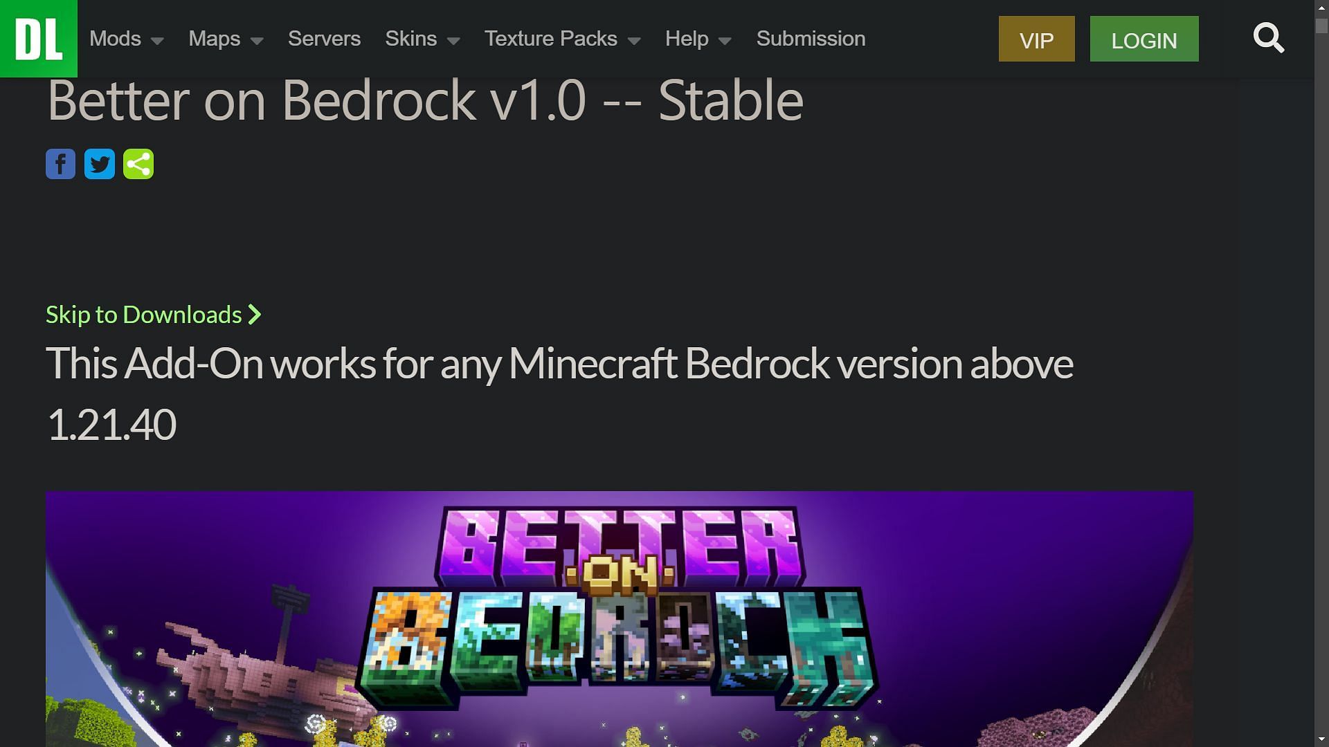 Download the Better on Bedrock add-on from MCPEDL (Image via MCPEDL)