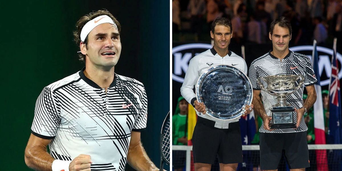 Roger Federer after winning the 2017 Australian Open men