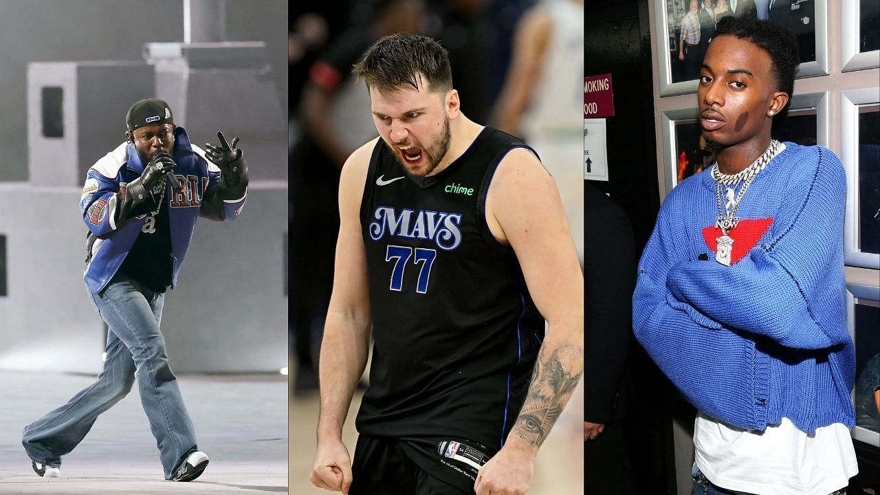 L to R: Kendrick Lamar, Luka Doncic and Playboi Carti (all images via Getty)