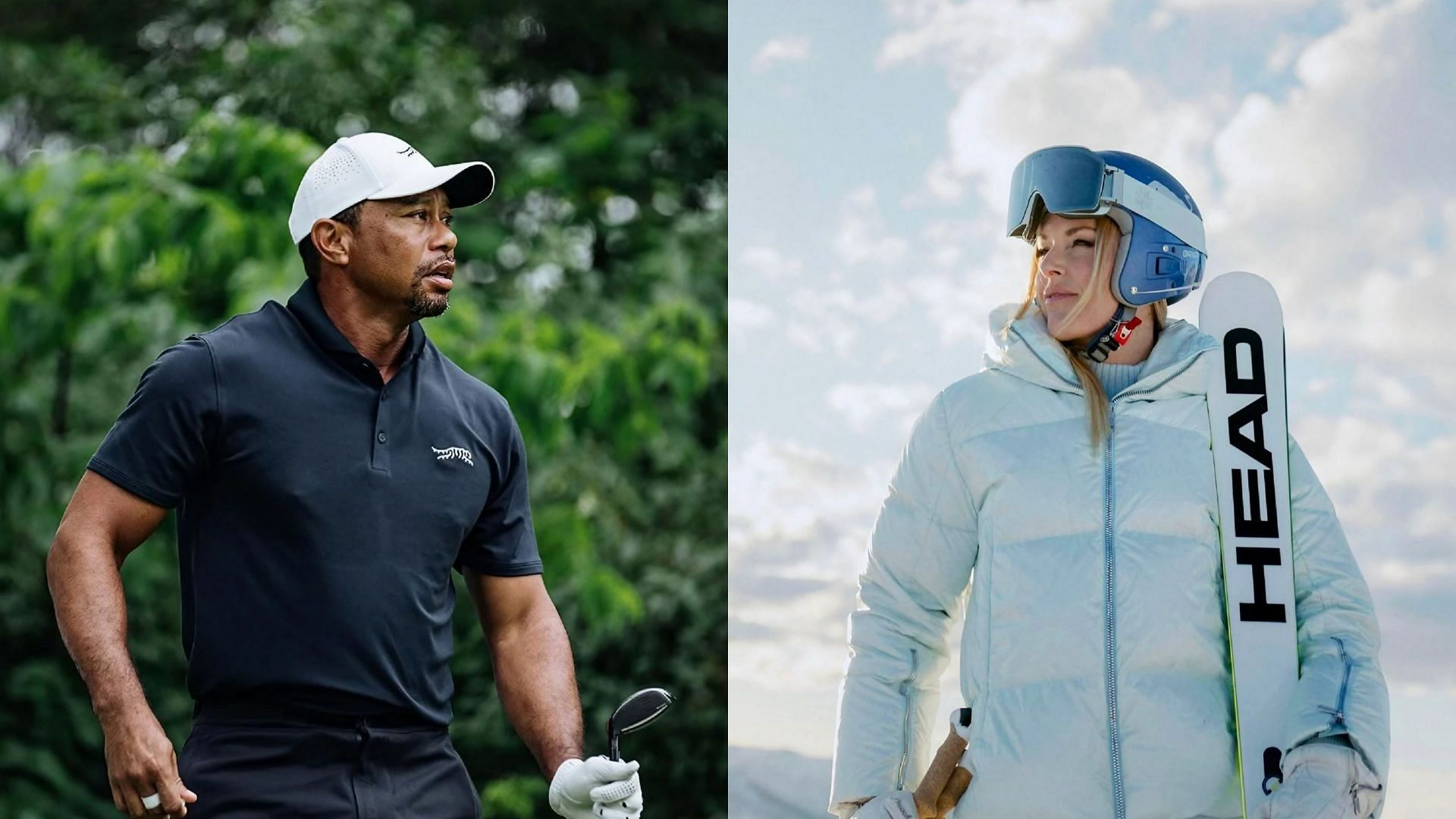 Tiger Woods and Lindsey Vonn/source: @tigerwoods and @lindseyvonn on IG