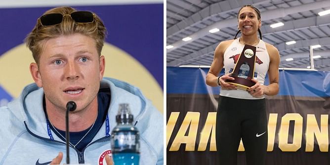 Hunter Woodhall drops 1-word reaction as Arkansas' Isabella Whittaker breaks American record in the 400m at NCAA Indoors