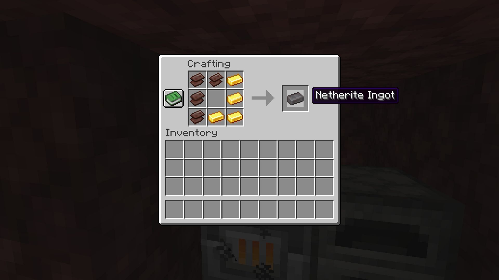 Netherite ingot recipe (Image via Mojang)