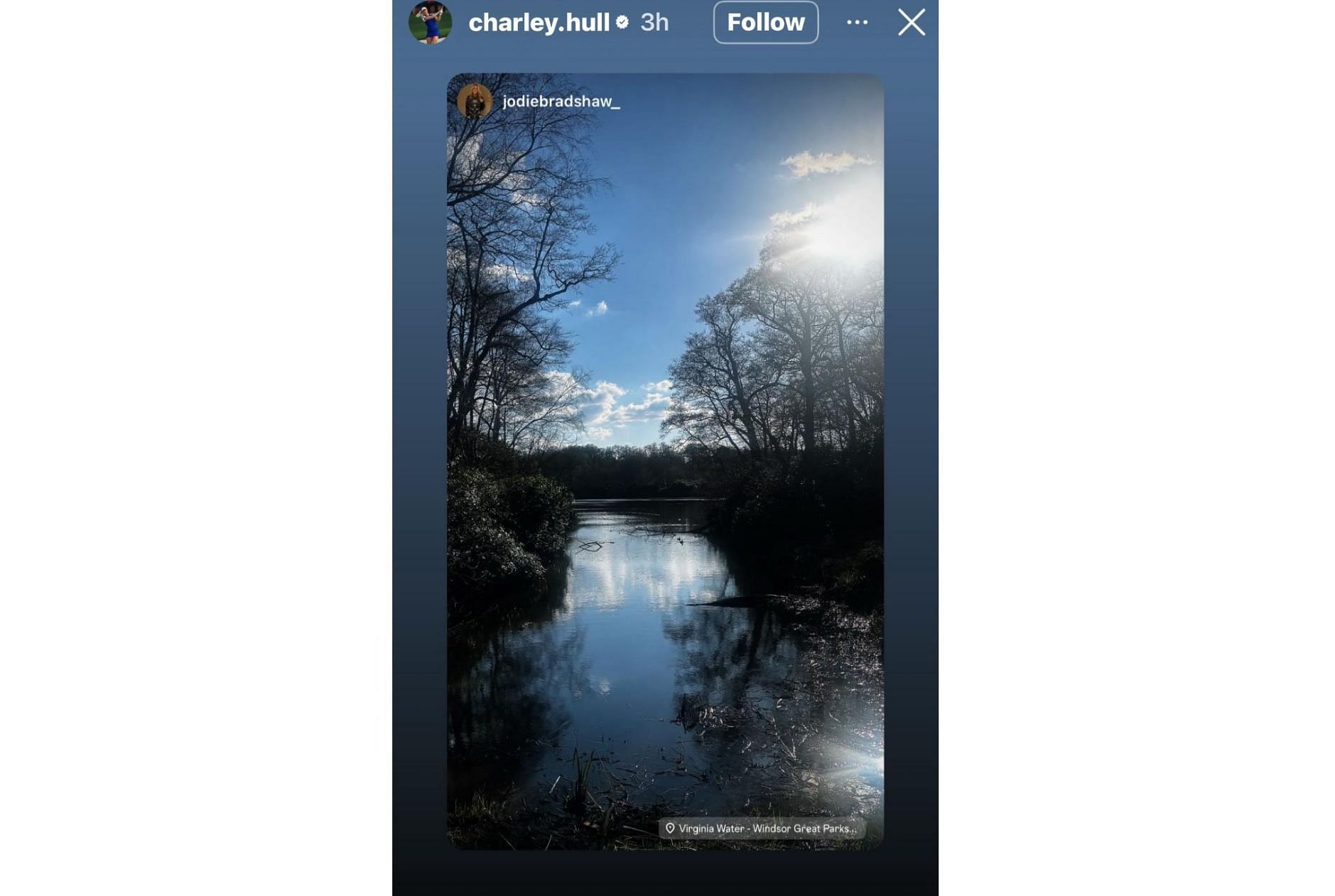 Charley Hull&#039;s Instagram story on Saturday