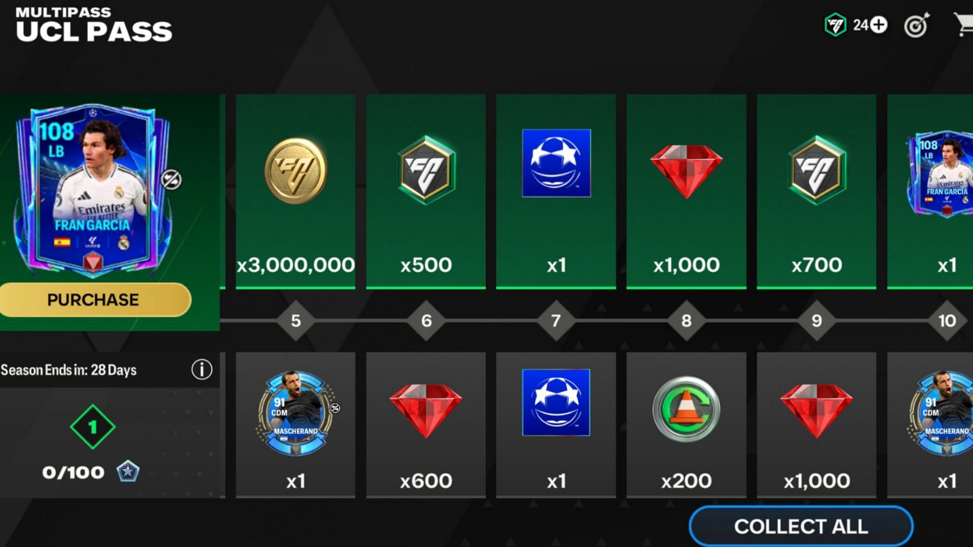 EA FC Mobile UCL 2025 Road to the Finals Mini Pass rewards (Image via EA Sports)