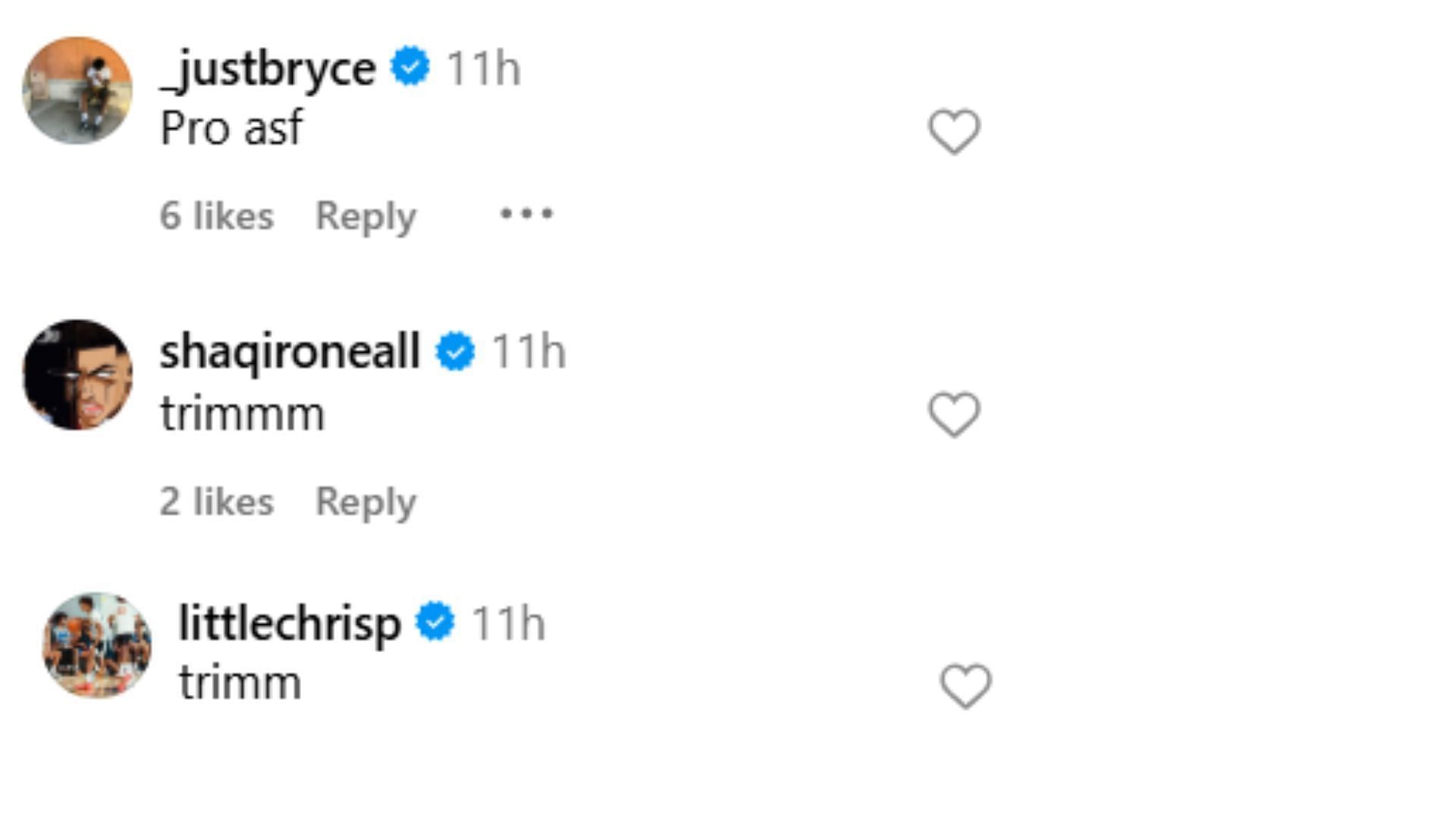 Shaquille O&#039;Neal&#039;s son Shaqir O&#039;Neal, Bryce James and Chris Paull II share their reaction to Sierra Canyon&#039;s Jayden Alexander&#039;s post (Image: IG/ Jayen Alexander)