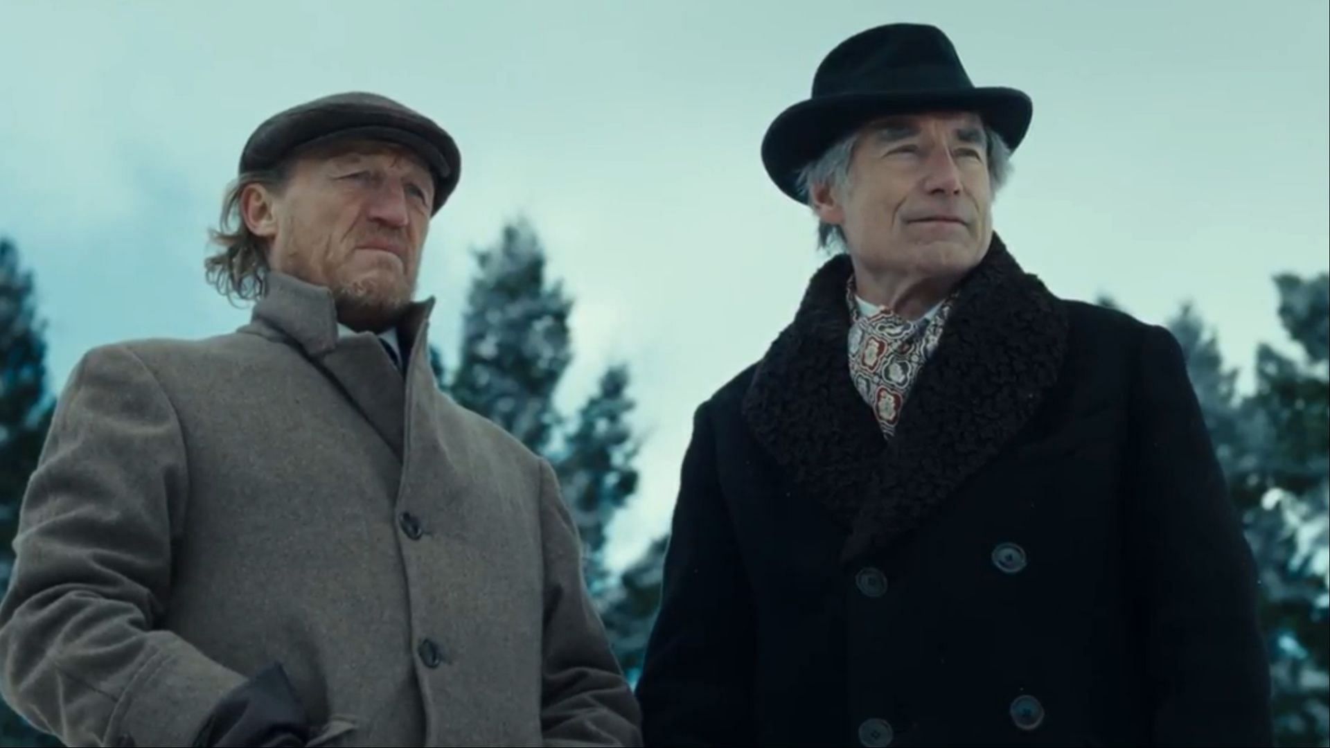 Jerome Flynn as Banner Creighton and Timothy Dalton as Donald Whitfield survey the land, their ambitions set on seizing power from the Duttons. (Image via Paramount+)