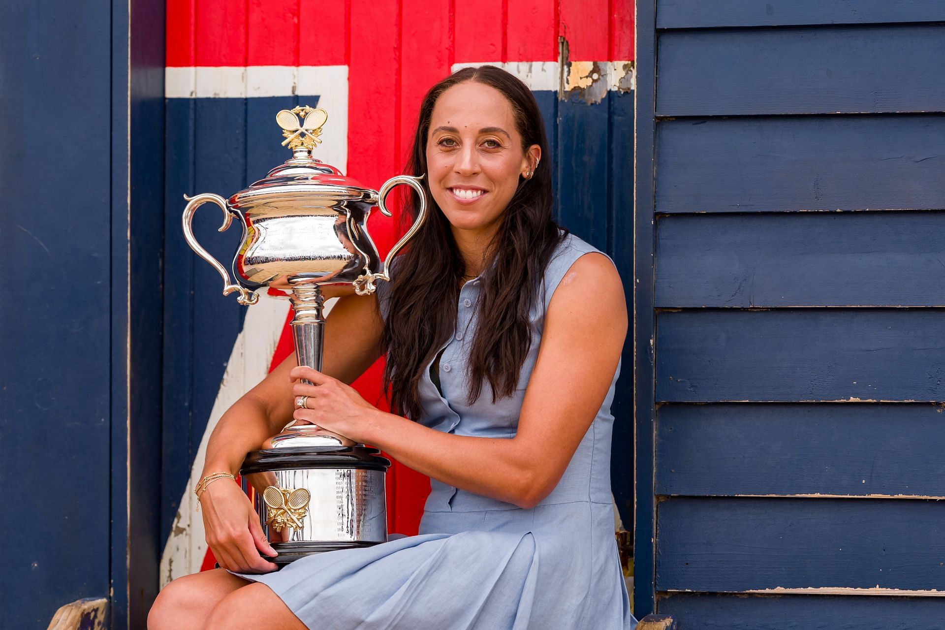 Madison Keys at the 2025 Australian Open Women&#039;s Champion Media Opportunity - Source: Getty