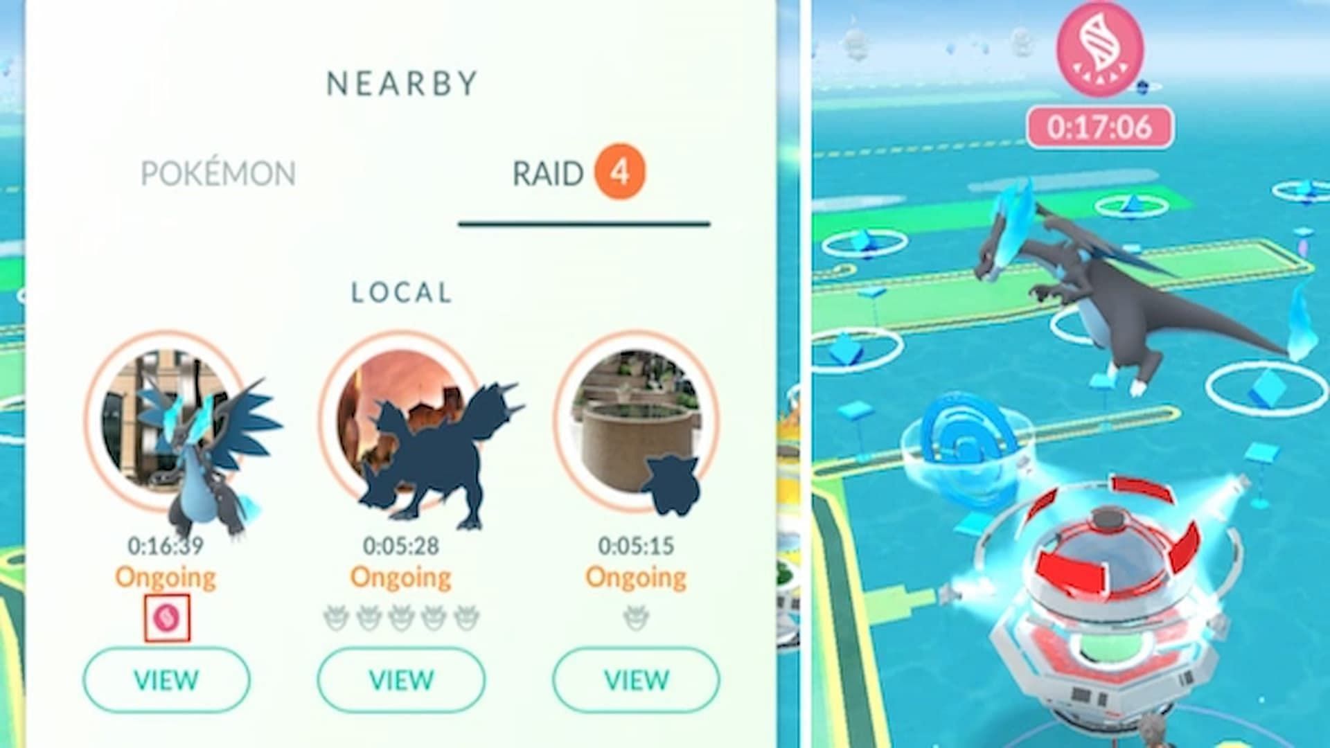 Raids as seen in the game (Image via The Pokemon Company)