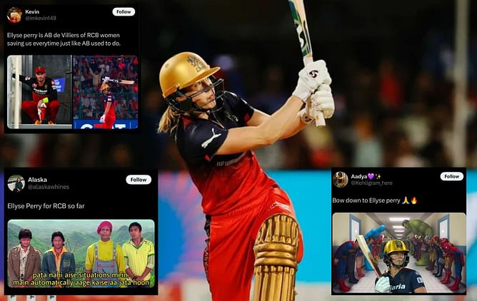 "AB de Villiers of RCB women" - Fans react as Ellyse Perry continues fine form with clutch knock vs DC in WPL 2025
