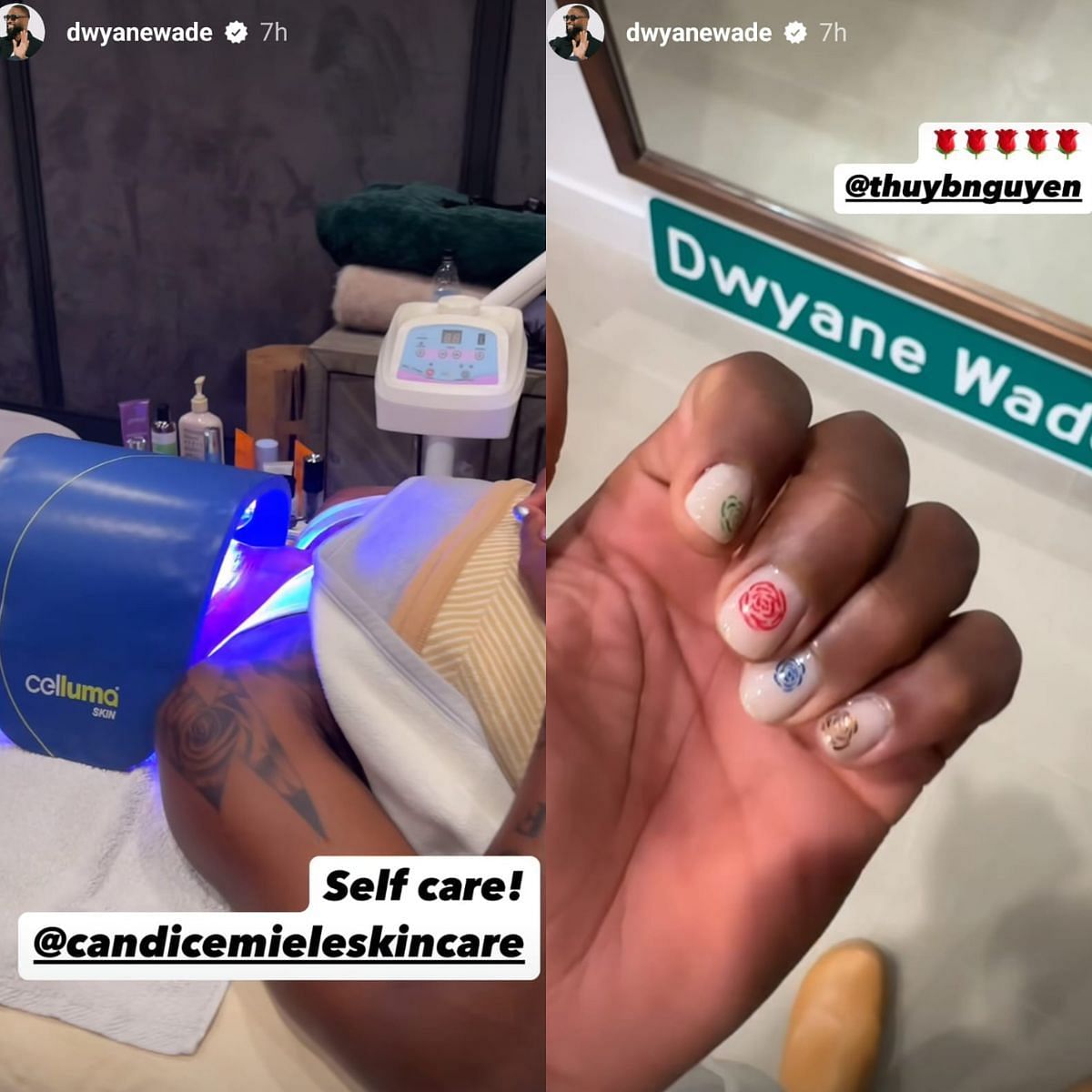 Dwyane Wade showed off his new nails and self-care on Instagram over the weekend