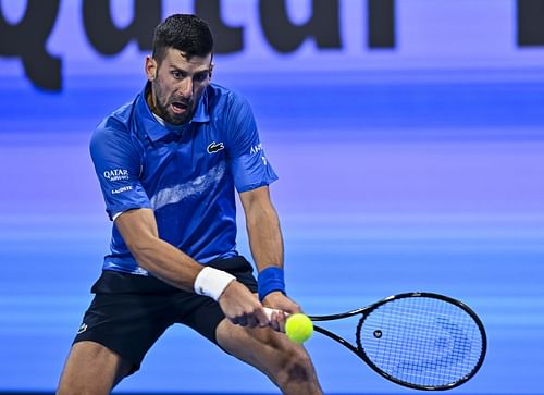 Novak Djokovic at the ATP Qatar ExxonMobil Open. (Source: Getty)