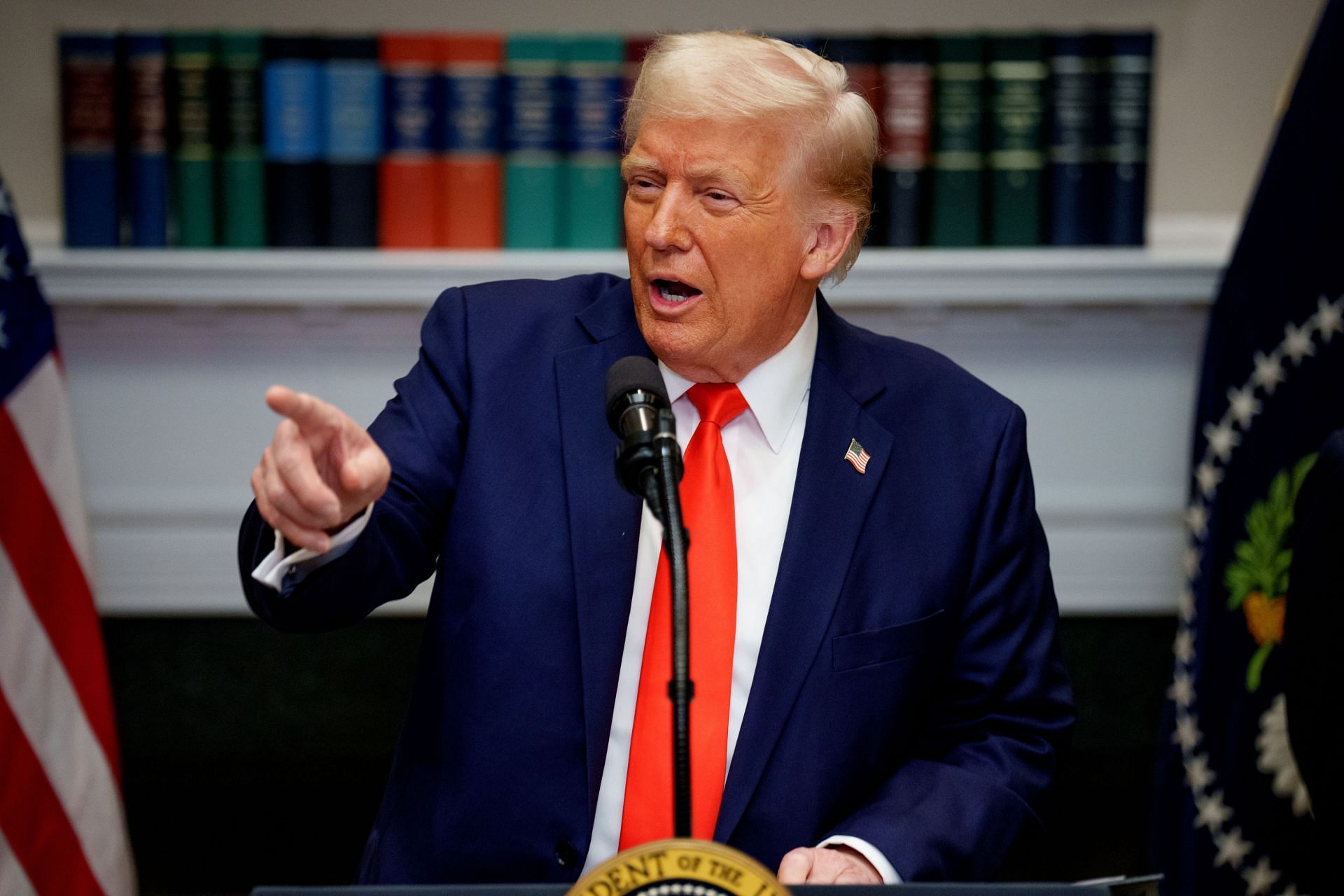 President Trump Makes An Investment Announcement In The Roosevelt Room Of The White House - Source: Getty