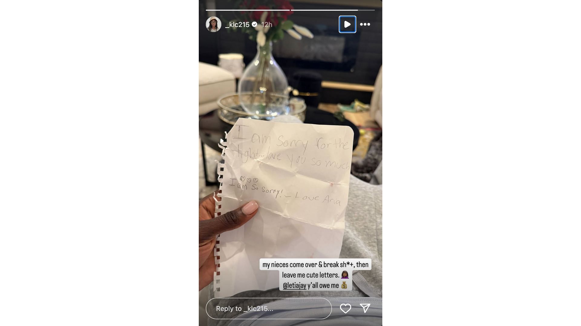 WNBA star Kahleah Copper shares adorable note from her nieces. Photo Credit: Kahleah Copper&#039;s IG account