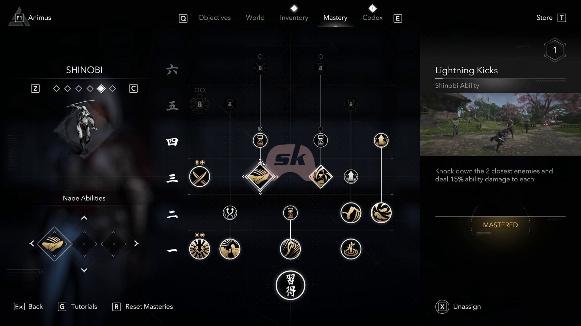 All Shinobi Skills (Image via Ubisoft || Sportskeeda)